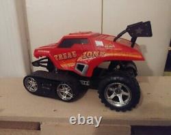 2 New Bright TREAD ZONE Red/Grey RC Trucks withRemote Battery Charger FULLY TESTED
