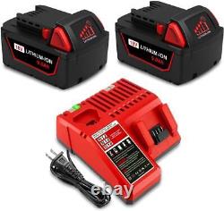 2 PACK 9AH for Milwaukee 18V XC 8.0Ah High Capacity M18 Battery and Charger