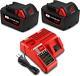2 Pack 9ah For Milwaukee 18v Xc8.0 High Capacity Battery And Charger Combo