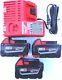 (3) New 18v Milwaukee 48-11-1850 5.0 Ah Batteries, (1) Charger, M18 18 Volt Red