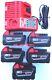 (5) New 18v Milwaukee 48-11-1850 5.0 Ah Batteries, (1) Charger, M18 18 Volt Red