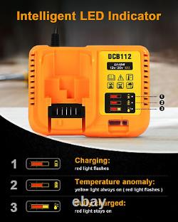 Aoasur DCB112 Battery Charger Replacement for Dewalt Compatible with 12V 20V Max
