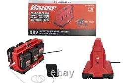 BAUER 20V 6-Port Sequential Charger with Dual USB Ports