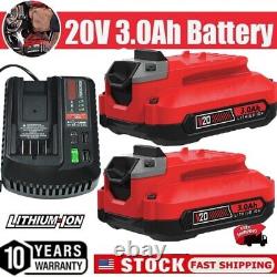 Battery / Charger For Craftsman V20 20 Volt MAX Lithium CMCB204 CMCB202 CMCB201