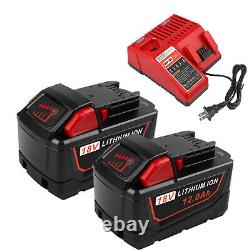 Battery /Charger For Milwaukee M18 Li-Ion XC 12.0Ah Extended Capacity 48-11-1860