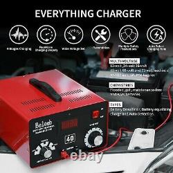 C40 Adjustable Battery Charger 12V 24V 36V 48V 60V 72V, Red, Black