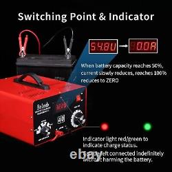 C40 Adjustable Battery Charger 12V 24V 36V 48V 60V 72V, Red, Black