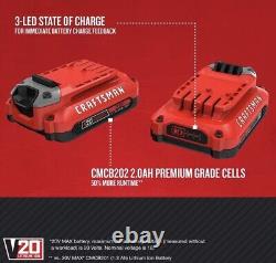 CRAFTSMAN V20 Battery & Charger Starter Kit, 2.0 Ah (CMCB202-2CK)