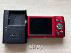 Canon Compact Digital Camera IXY 180 Red Optical 8x Zoom Used WithBattery, Charger