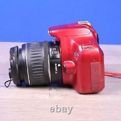 Canon EOS Rebel T5 18.0MP Digital SLR Camera Red EFS 18-55mm Charger/Battery