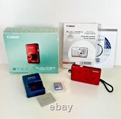 Canon PowerShot SD780 IS Digital Camera (red) with battery & charger WORKS