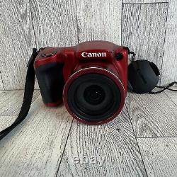 Canon PowerShot SX400 IS 16.0MP Digital Camera Red Battery +Charger Tested CLEAN