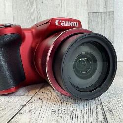 Canon PowerShot SX400 IS 16.0MP Digital Camera Red Battery +Charger Tested CLEAN