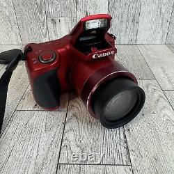 Canon PowerShot SX400 IS 16.0MP Digital Camera Red Battery +Charger Tested CLEAN