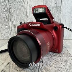 Canon PowerShot SX400 IS 16.0MP Digital Camera Red Battery +Charger Tested CLEAN