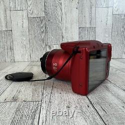 Canon PowerShot SX400 IS 16.0MP Digital Camera Red Battery +Charger Tested CLEAN