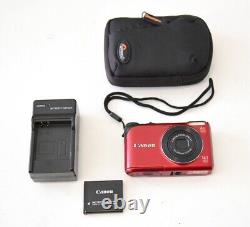 Canon Powershot A2200 HD 14.1 MP Digital Camera Red With Battery & Charger TESTED