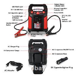 Costway Jump Starter Air Compressor Power Bank Charger with LED Light & DC Outlet