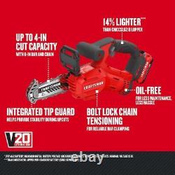 Craftsman V20 20-Volt Max 6-In Battery 2 Ah Chainsaw Battery & Charger Included