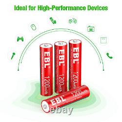 EBL AA AAA 3000mAh Rechargeable Lithium Li-ion Batteries / Battery Charger Lot