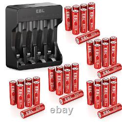 EBL AAA Lithium Batteries 1.5V Li-ion Rechargeable /Battery Charger Lot