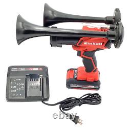 Einhell 18V Drill Train Horn Dual Black Air Trumpets INCLUDES Battery +Charger