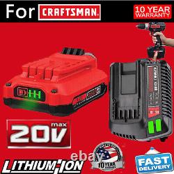 For Craftsman V20 20 Volt MAX Lithium Battery /Charger CMCB204 CMCB202 CMCB201