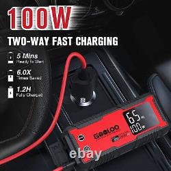 GOOLOO Car Jump Starter Jump Box 100W Fast Charging Portable 12V Battery Charger
