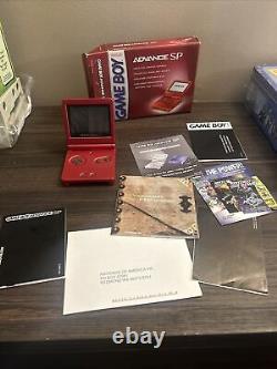 GameBoy Advance Sp Flame Red in the BOX All Inserts OEM Battery! No Charger