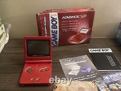 GameBoy Advance Sp Flame Red in the BOX All Inserts OEM Battery! No Charger