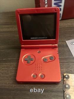 GameBoy Advance Sp Flame Red in the BOX All Inserts OEM Battery! No Charger