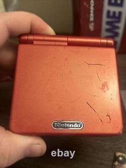 GameBoy Advance Sp Flame Red in the BOX All Inserts OEM Battery! No Charger