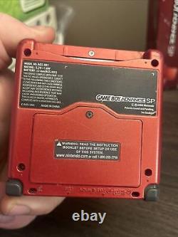 GameBoy Advance Sp Flame Red in the BOX All Inserts OEM Battery! No Charger