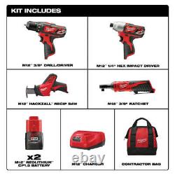 Milwaukee 2497-24B M12 12V Cordless Lithium-Ion 4-Tool Combo Kit