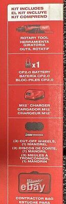 Milwaukee 2525-21 M12 12V Cordless Brushles Rotary Kit Battery Charger Bag BLACK