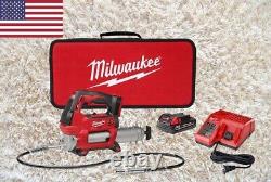 Milwaukee 2646-21CT M18 18V Cordless 2-Speed Grease Gun Kit Battery Charger Bag