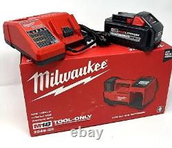 Milwaukee 2848-20 M18 18V Compact Tire Inflator + 6.0 H. O. Battery & Charger Kit