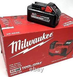 Milwaukee 2848-20 M18 18V Compact Tire Inflator + 6.0 H. O. Battery & Charger Kit