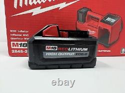 Milwaukee 2848-20 M18 18V Compact Tire Inflator + 6.0 H. O. Battery & Charger Kit