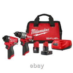 Milwaukee 3497-22 M12 FUEL 12V Cordless Li-Ion 2-Tool Combo Kit with 2 Batteries