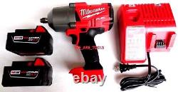 Milwaukee FUEL 2767-20 18V 1/2 Impact Wrench, (2) 48-11-1850 Battery, Charger M18