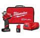 Milwaukee M12 Fuel Stubby 3/8 In. Impact Wrench Kit Tool, Batteries, Charger Bag