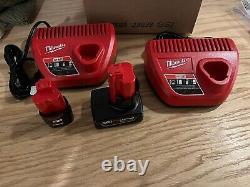 Milwaukee M12 RedLithium 4.0Ah AND 1.5Ah Battery Kit With Two Chargers