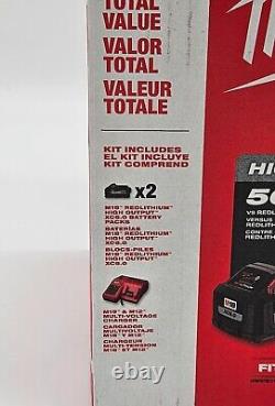 Milwaukee M18 2x 6.0 Ah HIGH OUTPUT Batteries Kit Charger 48-11-1862S OEM 18V