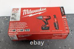 Milwaukee M18/M12 3/8 Ratchet + 1/2 Impact Wrench Combo 2663-22RH? Sealed NEW