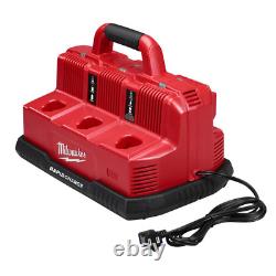 Milwaukee Rapid Battery Charger 6 Port Jobsite 4X Faster Cordless Multi Voltage