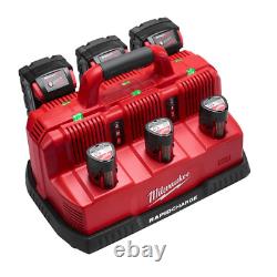 Milwaukee Rapid Battery Charger 6 Port Jobsite 4X Faster Cordless Multi Voltage