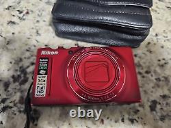 Nikon CoolPix S8200 16.1MP 14x Zoom Compact Digital Camera Battery Charger Red