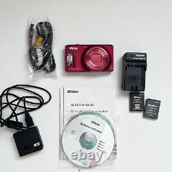 Nikon Coolpix S9500 Digital Camera Red with Battery + Charger TESTED / WORKS