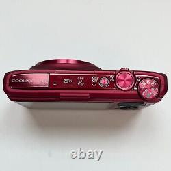 Nikon Coolpix S9500 Digital Camera Red with Battery + Charger TESTED / WORKS